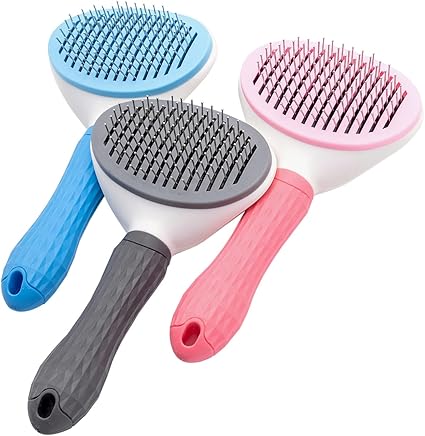 1Pcs Pet Grooming Brush,removes loose undercoat, mat tangled hair, easy to clean One-touch removes loose undercoat