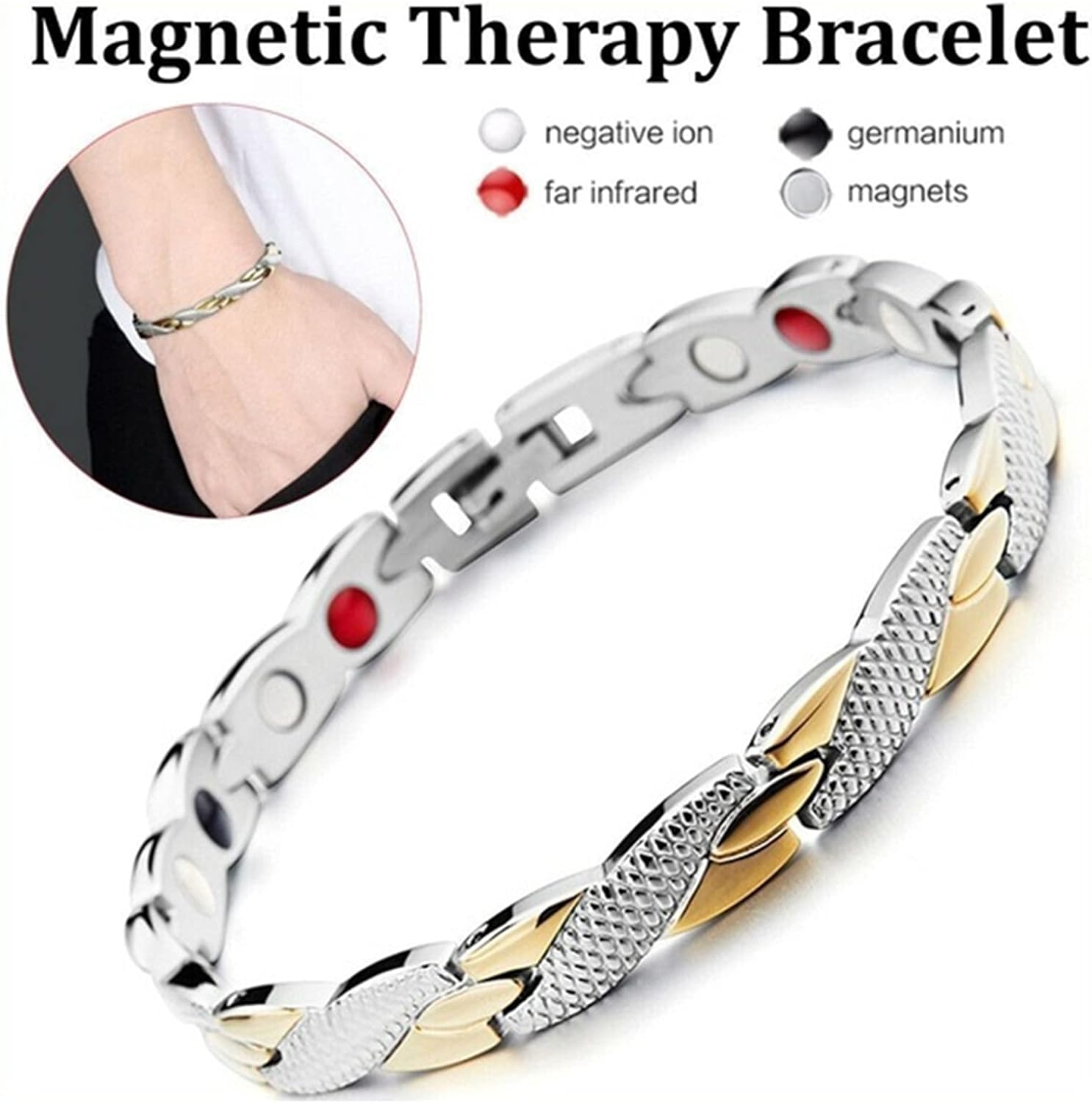Magnet Bracelet titanium Steel Jewelry Bio magnetic Bracelet Cool Bracelet Health Bracelet Energy Bracelets - Base