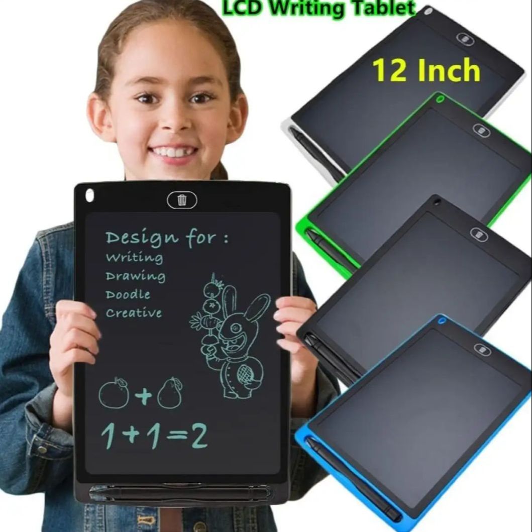 12 Inch LCD Update Multi Function Writing Tab 3 In 1 Mouse Pad Ruler Drawing Doodle Board Handwriting Pads