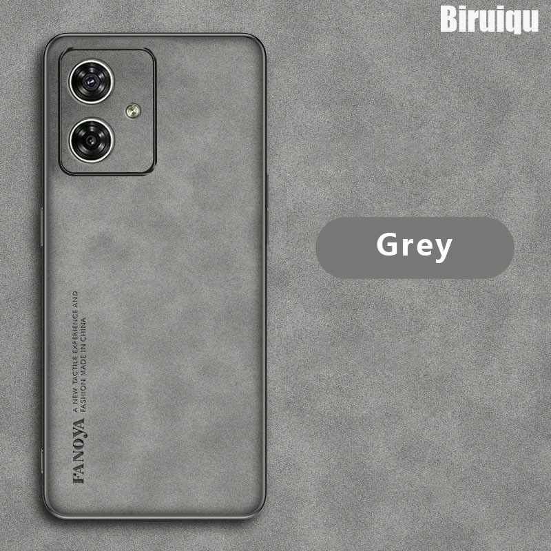 Biruiqu For Realme C63 Lambskin Leather Pounch Silicone Shockproof Case Slim Back Cover