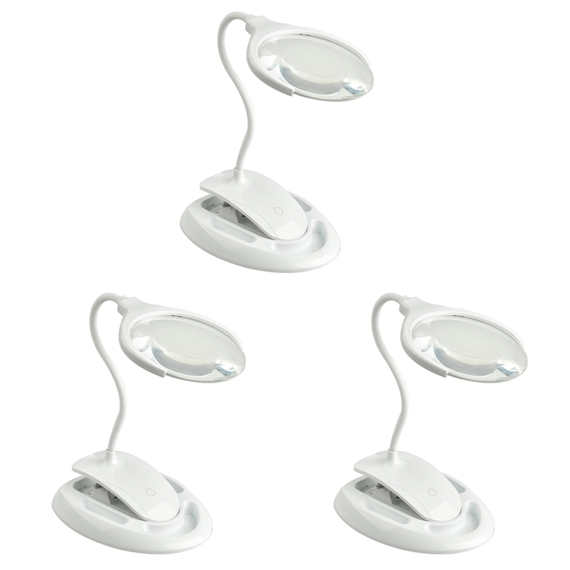 NAMUNY 2X Handheld Magnifier 3X 8X Illuminated Desk Table LED Lamp Magnifying Glass Rechargeable Magnifier with Light