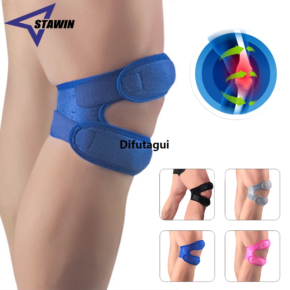 Difutagui 1 PC Sport Kneepad Double Patellar Knee Strap Adjustable Anti-Slip Hot Selling Knee Support Open Knee Wrap Band for Injury Joint Pain Relief