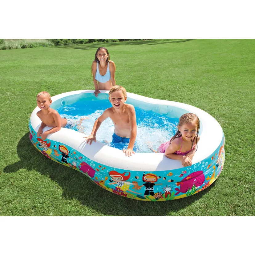 56490EP 103in x 63in x 18in Inflatable Pool - Swimming Pool Tub For Babies | Portable Pool For Babies |