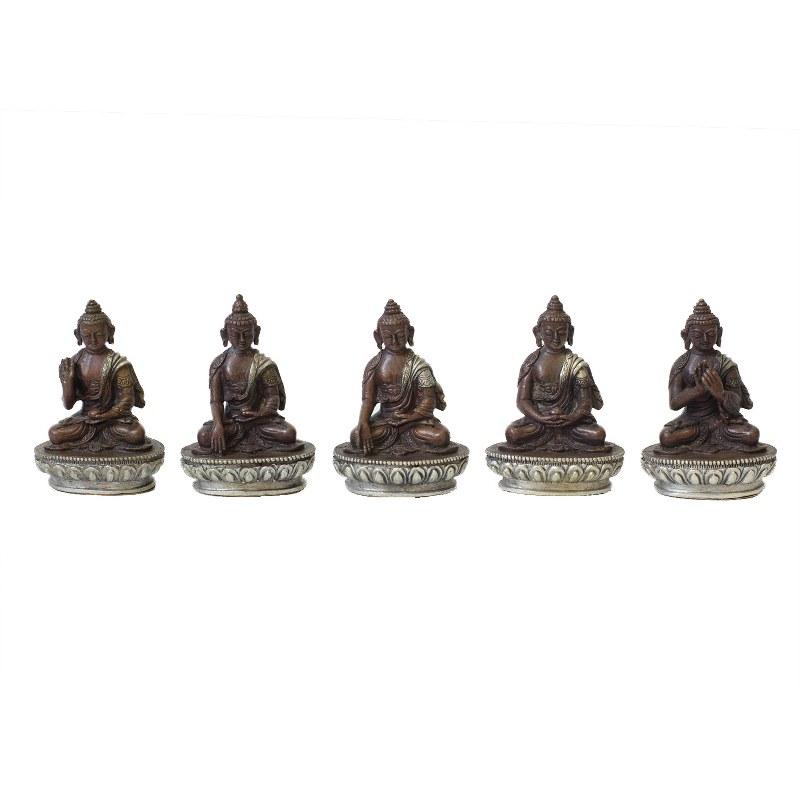 5 Piece Set Pancha Buddha Statue - 2"
