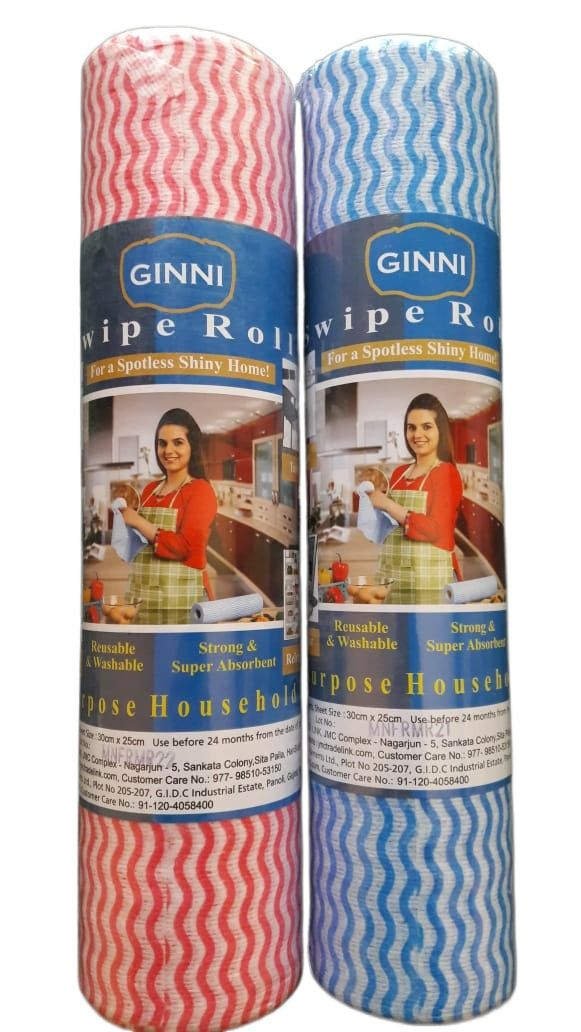 Ginni Kitchen Towel (Swipe roll, 50 pcs per roll) Pack of 2 Roll
