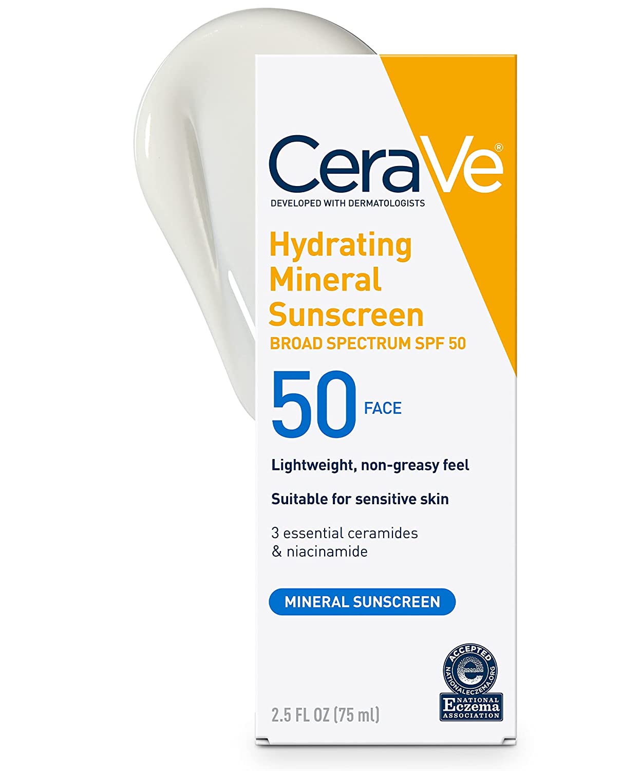 CeraVe 100% Mineral Sunscreen SPF 50 Face Sunscreen 2.5 oz