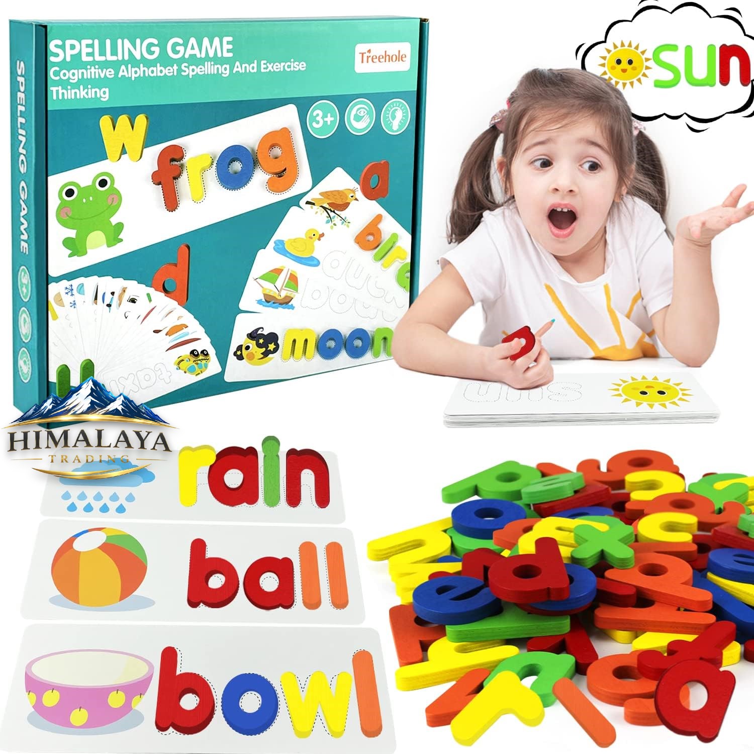 kids Spelling Game - Cognitive Alphabet Spelling & Word Learning Toy for Kids (3+ Years) - Montessori Educational Puzzle/Kids Early Learning Spelling & Reading Puzzle - Montessori Alphabet Matching Game for Toddlers - Educational Gift for Boys & Girls