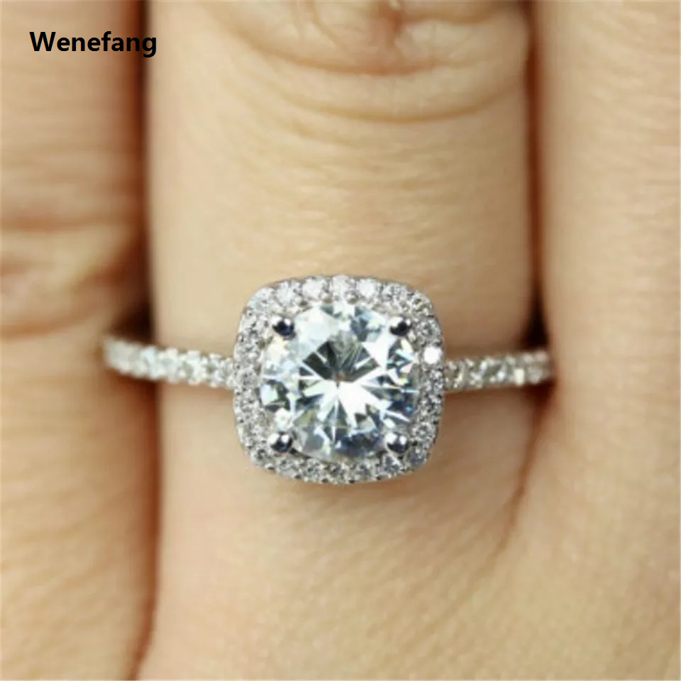 Wenefang Romantic Drill White Fashion Ring for Women Sterling Silver Wedding, Engagement, Love, New Stainless Steel Girls Ring