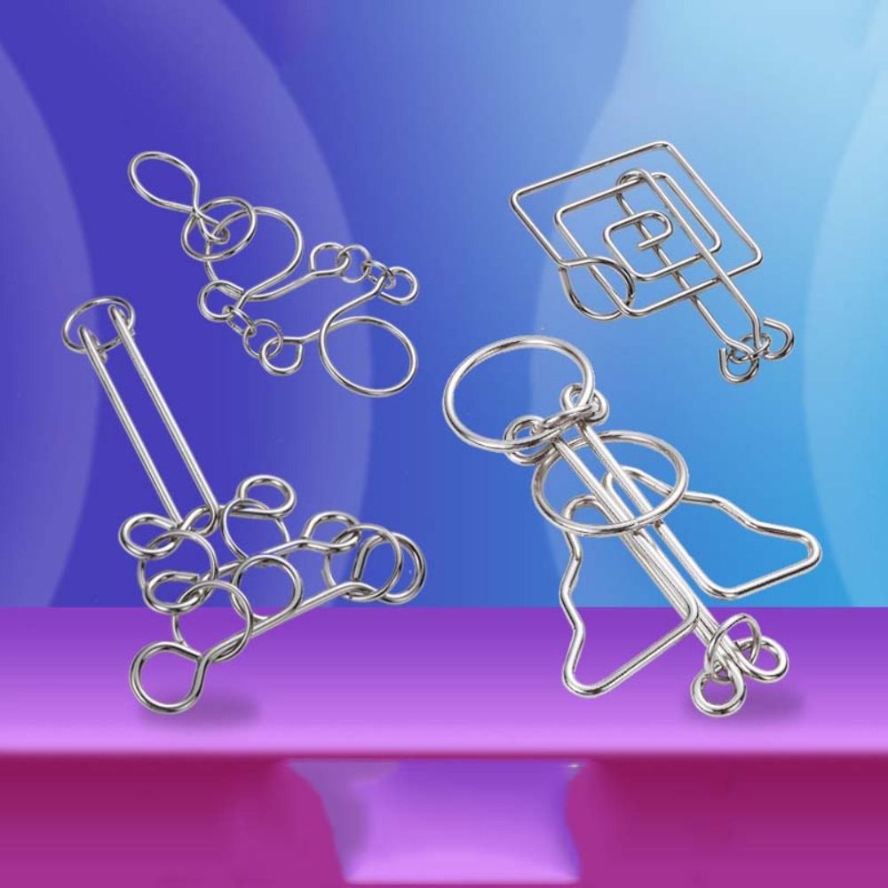 For Children Gifts Cognition Games 3d Puzzle Wire Kong Ming Lock Children And Adults 3D Metal Puzzle Interactive Games Brain Teaser Puzzles Developmental