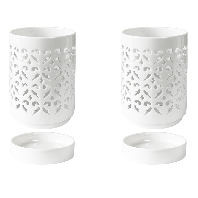 JINMY 2X Orchid Pots with Holes,4 Inch Ceramic Orchid Pot for Repotting, Flower Planter Pot Indoor Outdoor, Breathable White