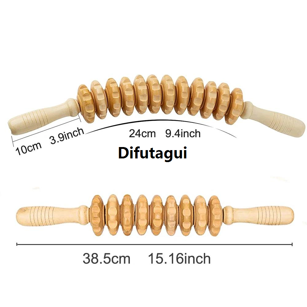 Difutagui Profesional Wood Roller for Stomach Cellulite,Wooden Therapy Massage New Tools for Body Shaping,Wood Rolling Massage Stick for Muscle Knots