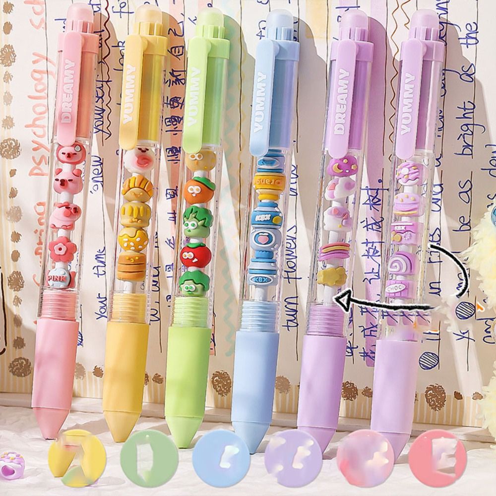 New Writing Stationery Press Gel Pen Beads DIY Panda Cherry Blossom String Pen Student Pen Erasable Decompression Pen