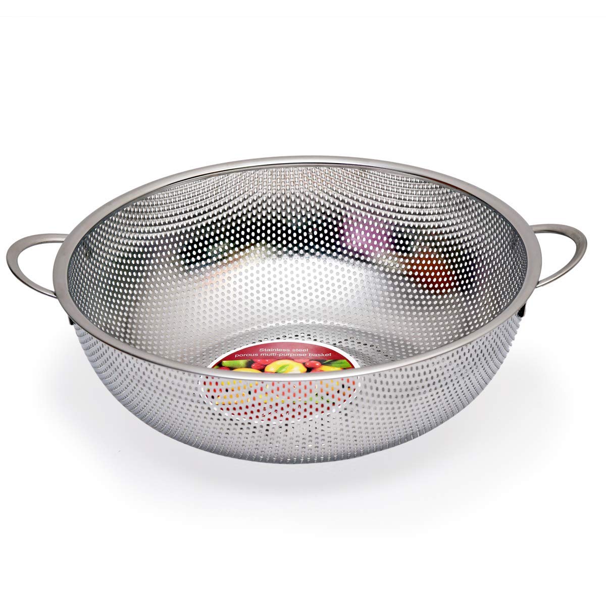 Stainless Steel Kitchen Fruit/Vegetable/Rice Washing Strainer With Handle, Silver