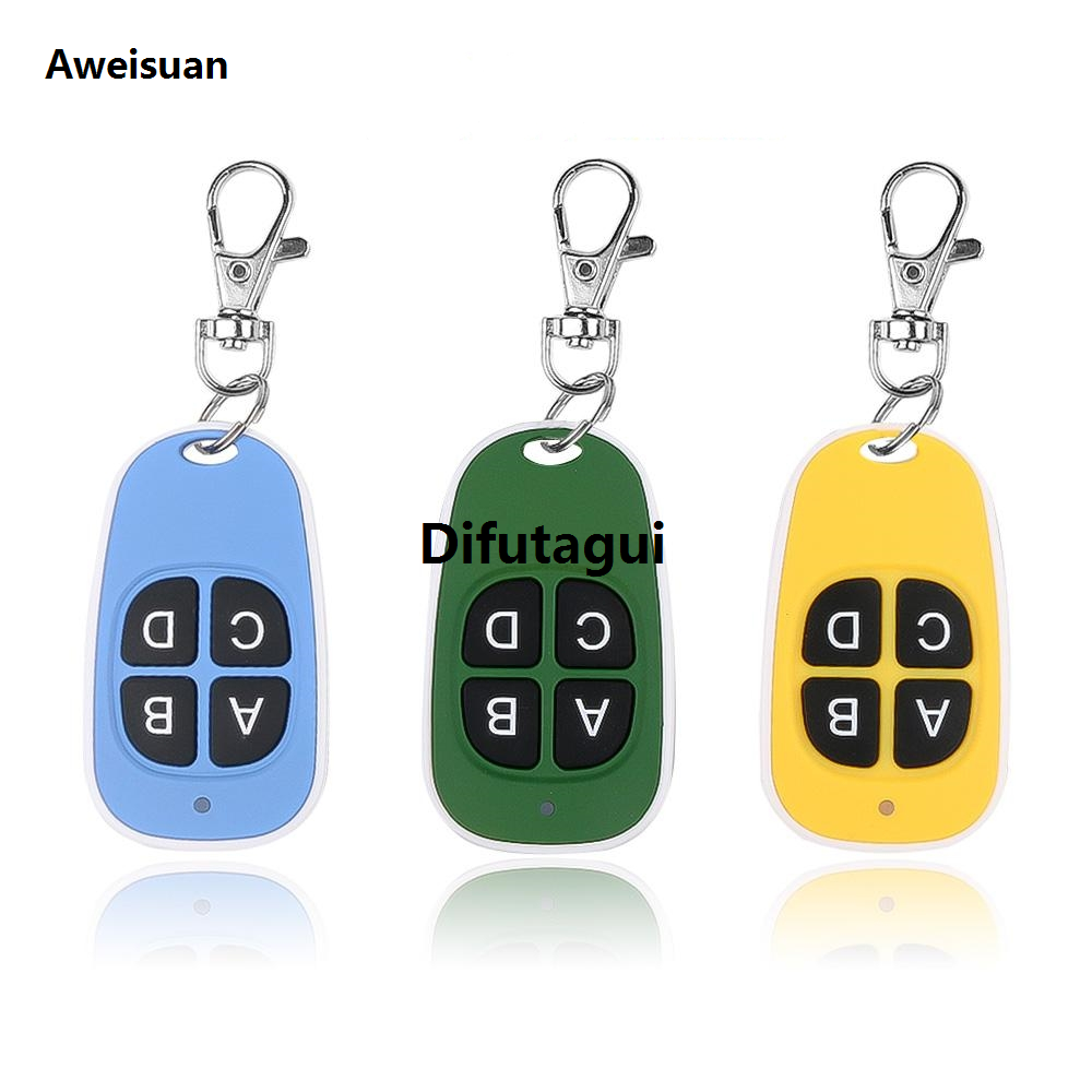 Difutagui New 1pc 433 mhz Colorful Cloning Remote Control Electric Copy Controller Portable Wireless Transmitter Switch 4 Keys Car Key Fob 433MHz