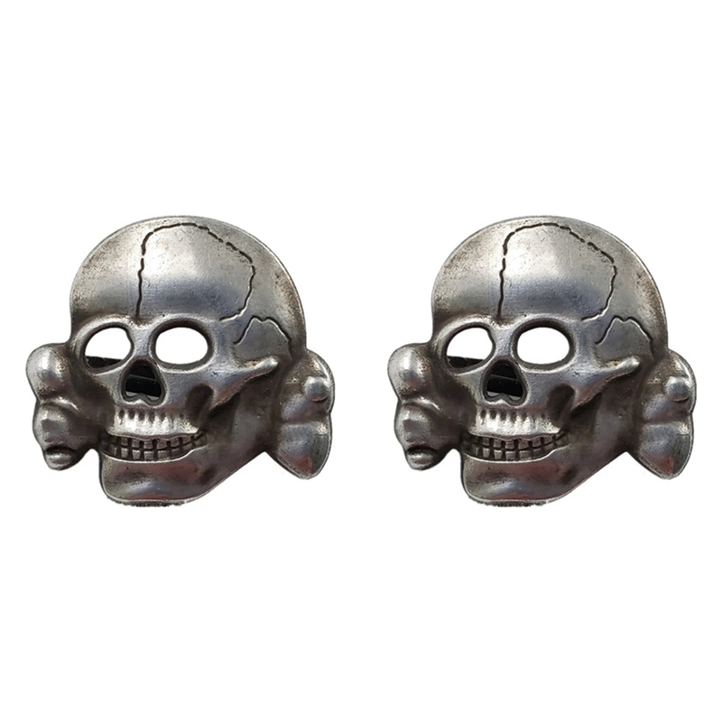 fasdaga 2X Skull Badge Brooch Pin Medal Emblem High Quality Metal Medal Album Gifts