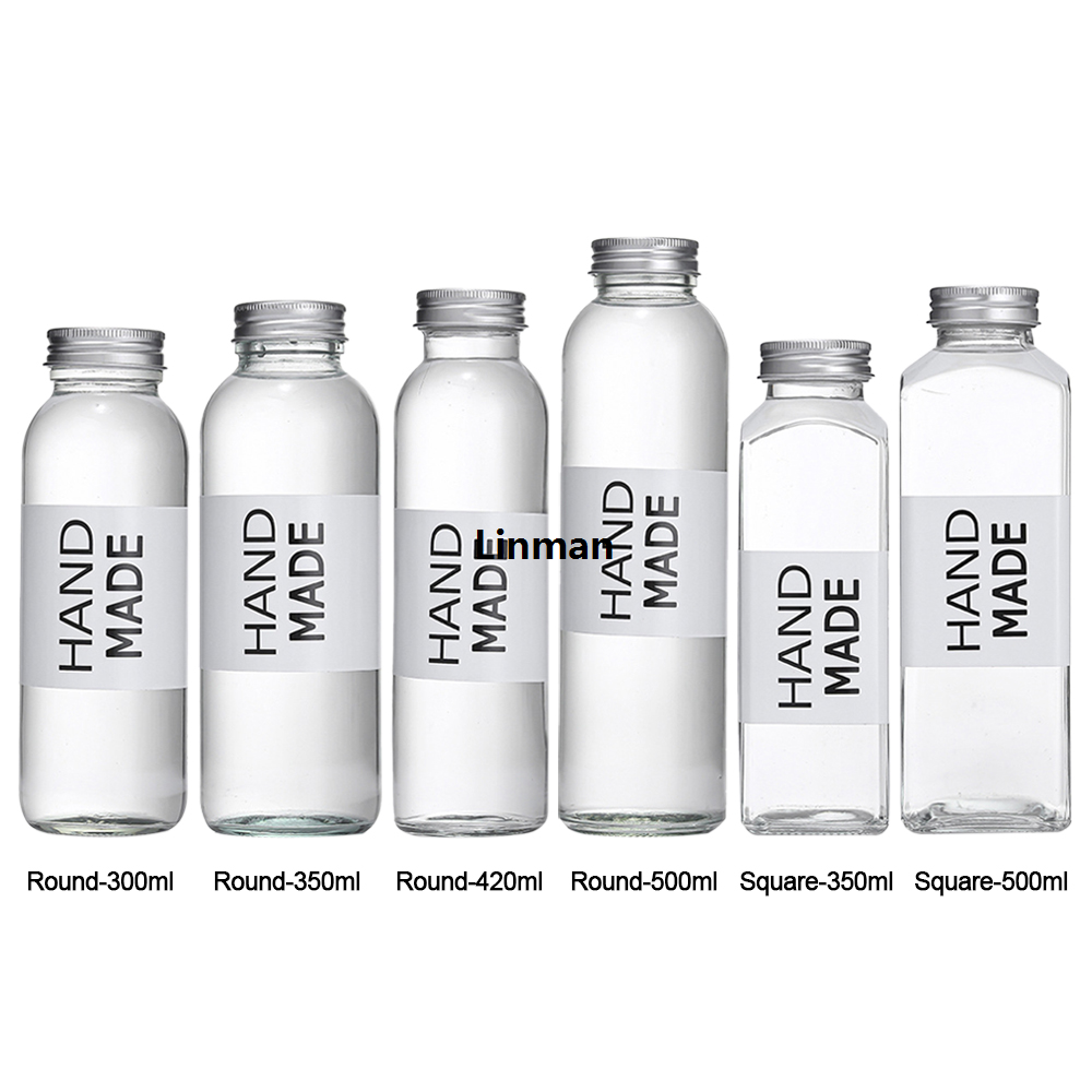 Linman New 300-500ML Water Bottle Portable TransparenProfesional t Milk Tea Cup Food Grade Round Beverage Bottle