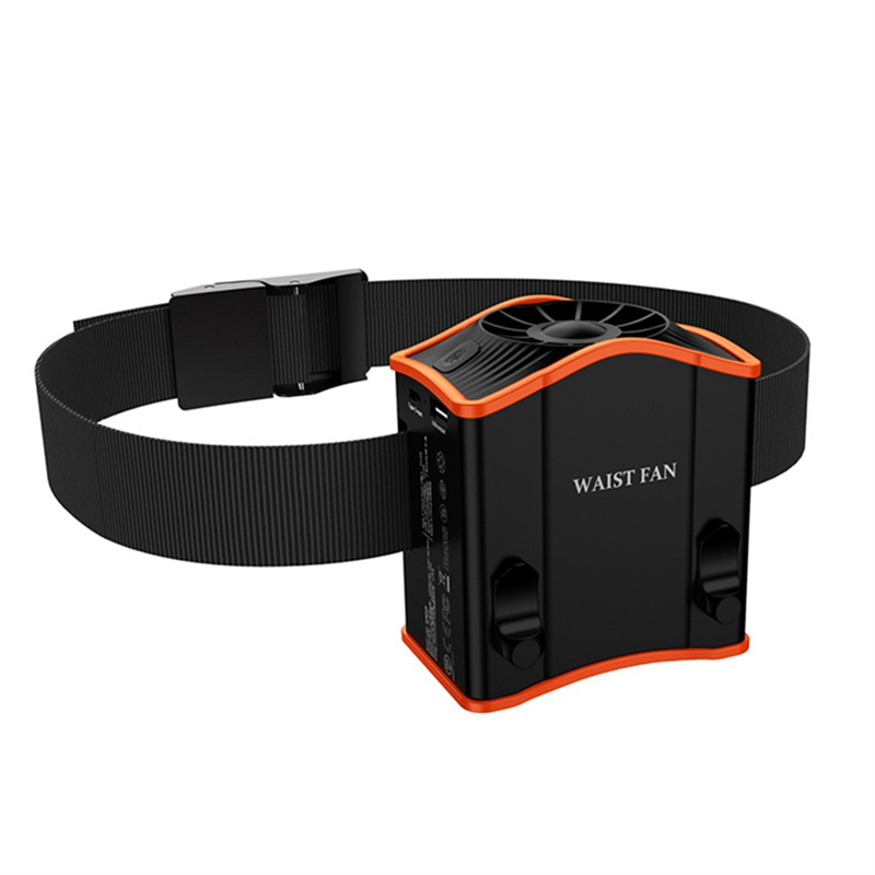 12000MAh Portable Hanging Waist Fan USB Charging Mini High Wind Power Fan for Outdoor Working