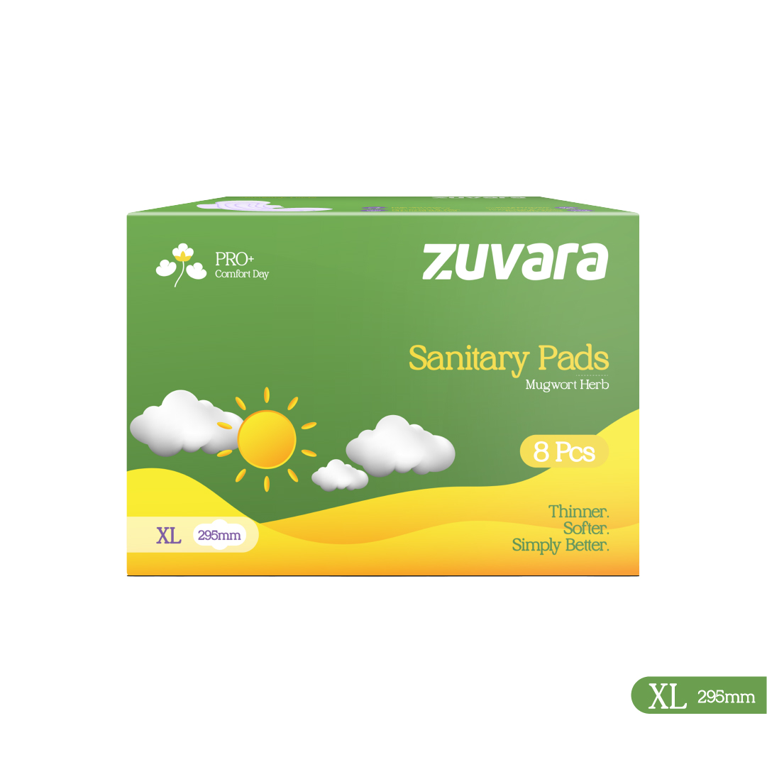 Zuvara Sanitary Pads - XL - 295 mm (Pack of 8) - Pro+
