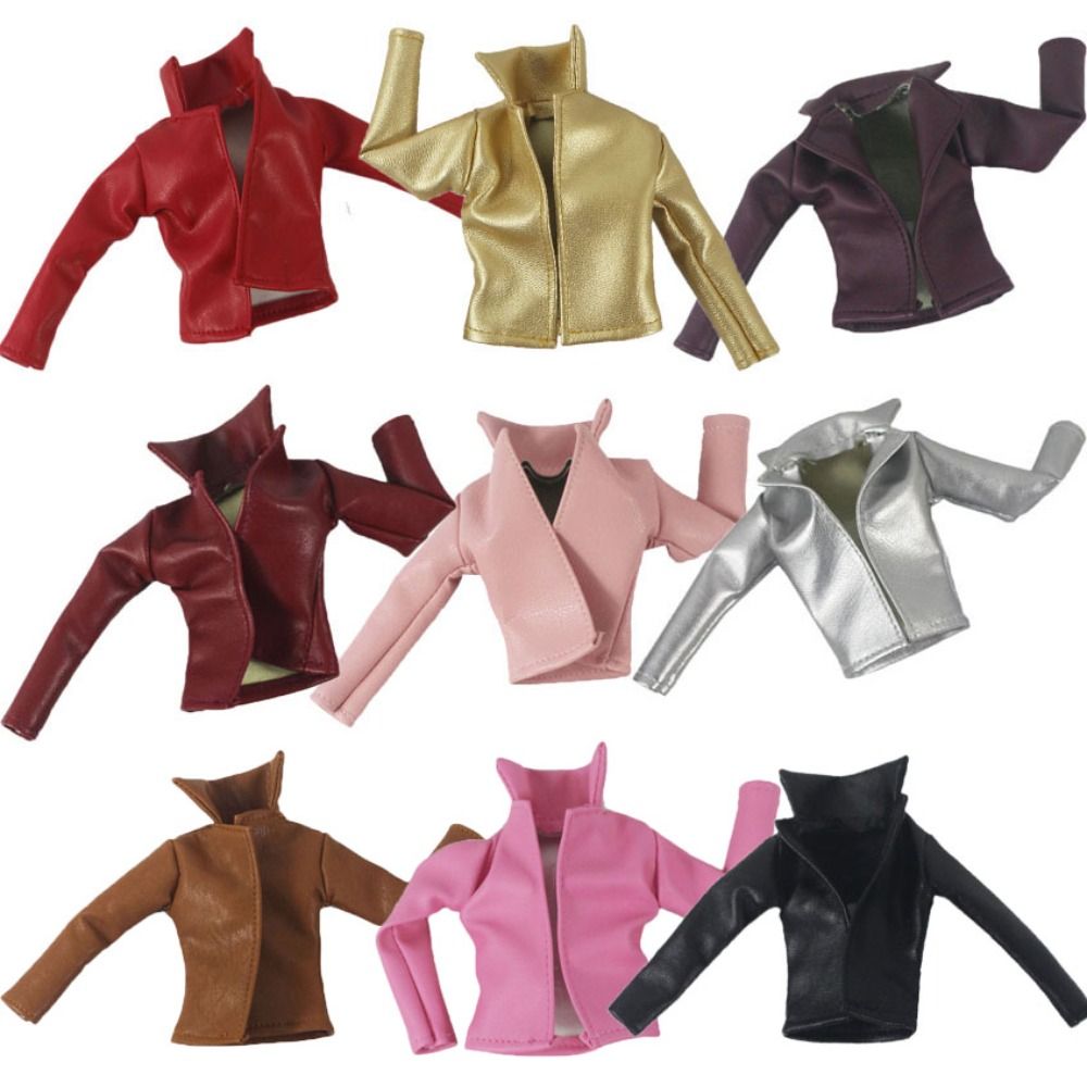 New PU Leather Dolls Jacket DIY 10 Colors Casual Wear Coat Fashion Kids Gift Toy 1/6 BJD Dolls/30cm Dolls