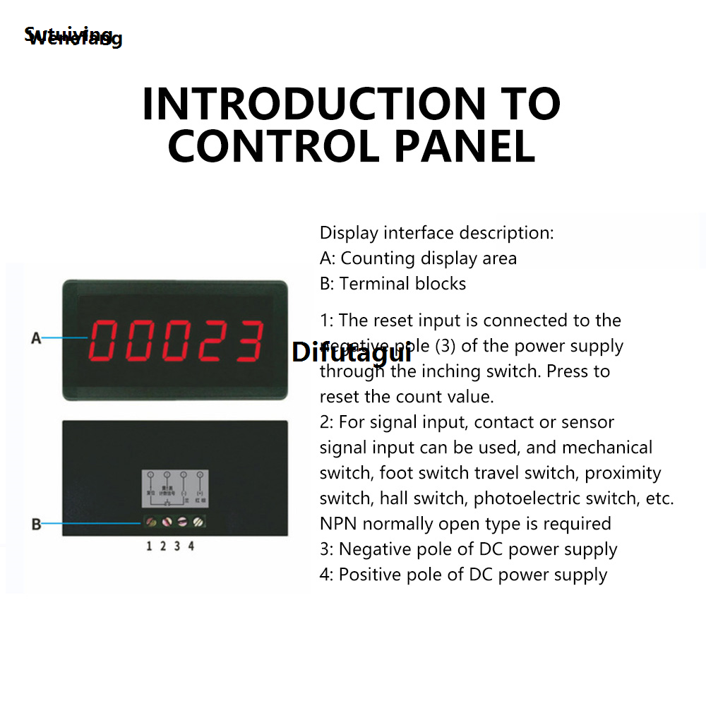 Wenefang Sutuiying LCD Digital Counter Module DC12V-24V Electronic Bargain price Hot Selling Totalizer 1~99999 Times Counting Range