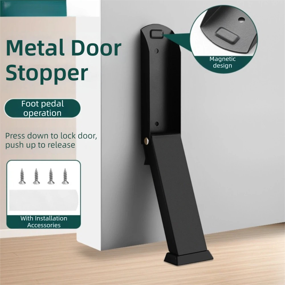 New Stainless Steel Safety Door Blocker Anti-Collision Heavy Duty Door Gap Stopper Windproof Anti Slip Base Door Stopper Home Use