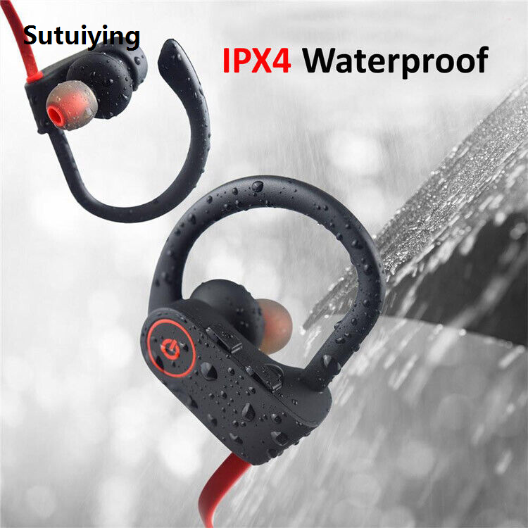Sutuiying 2024 Sports Neckband Wireless Running Universal Earphone Ear-hook Fashion Headphone Earplugs Super Stereo Headset Bluetooth Waterproof
