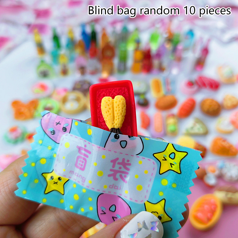 10Pcs Creative Mini Blind Bag Random Kawaii Blind Box Surprise Cartoon DIY Bottle Food Blind Bags Birthday Party Favors CF8
