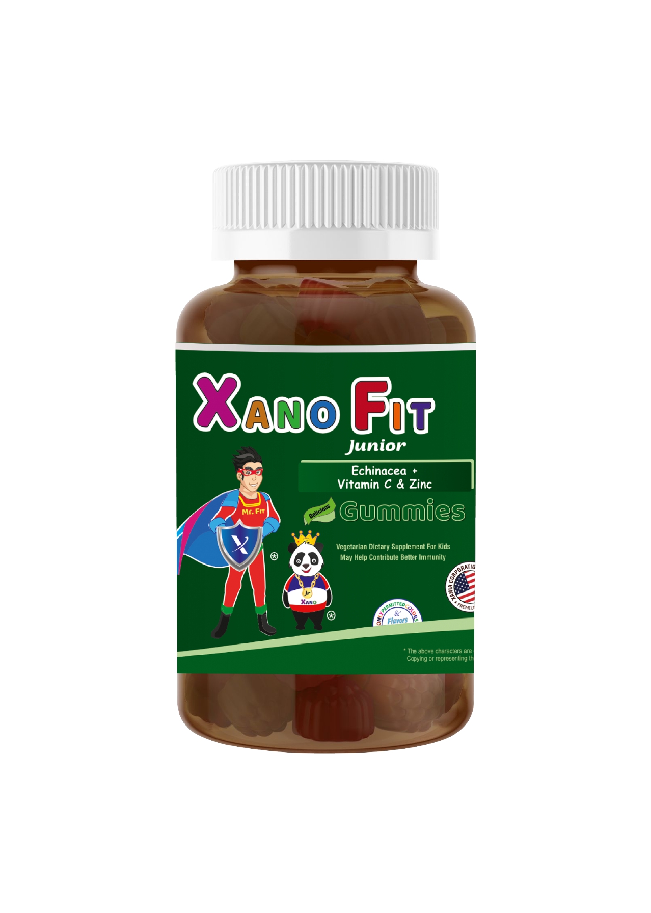 Xano fit Junior Echinacea + Vitamin C and Zinc Gummies - 20 Gummies ( For Cough, Cold and Flu)