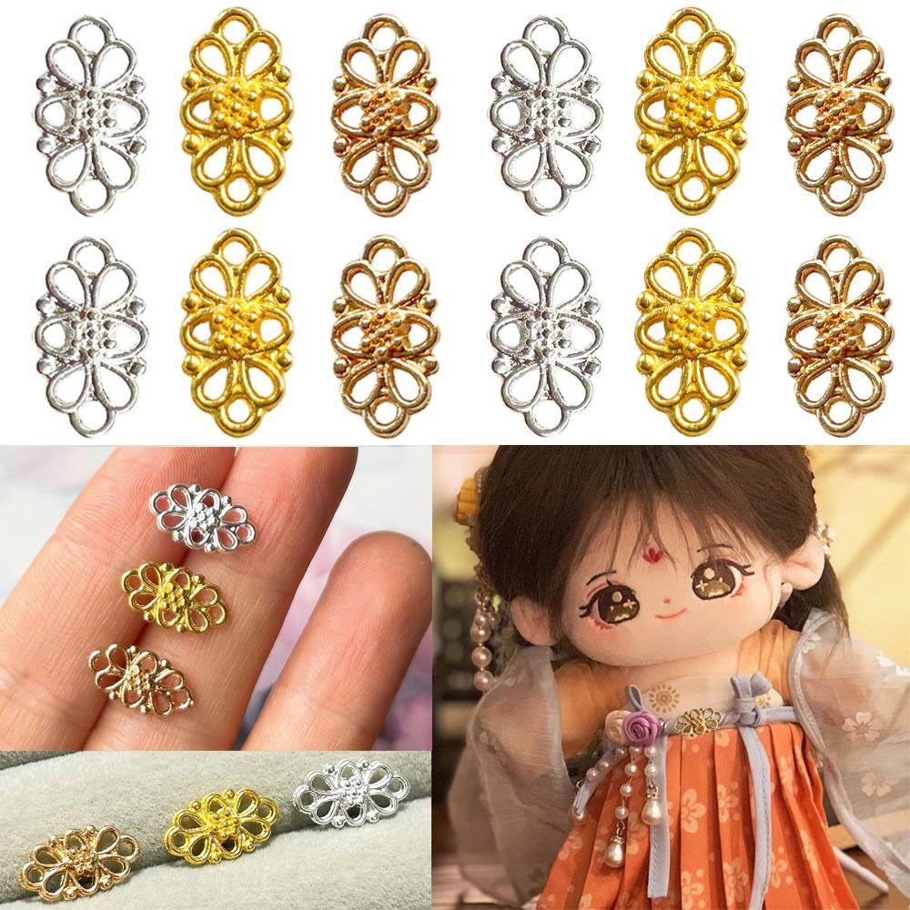 20pcs High Quality 14*8mm Metal Chinese Buckles Ultra-small 3 Colors DIY Doll Bags Mini Ancient Costume Buckle Doll Clothes Accessories