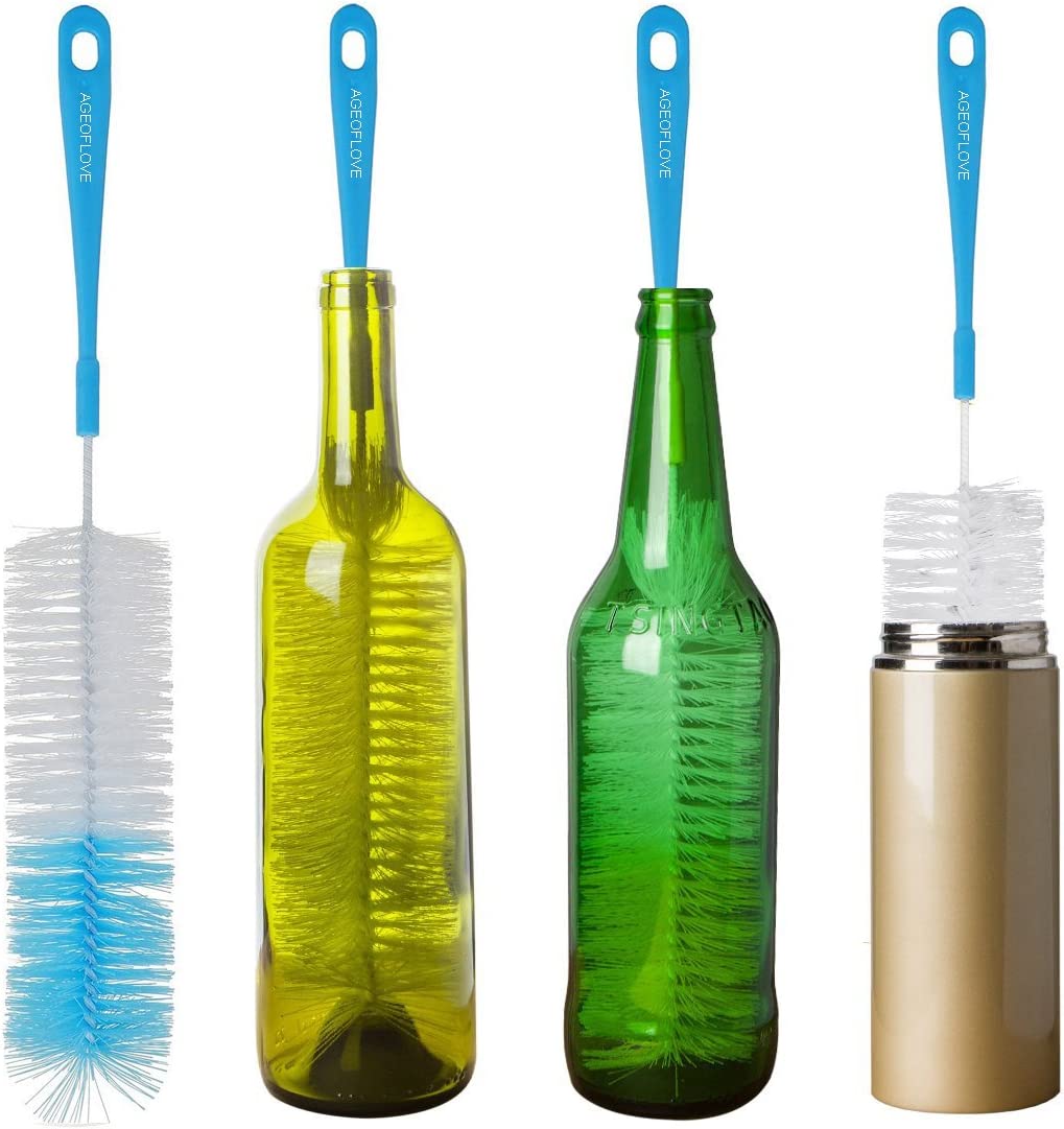 16 Inch Bottle Cleaner Brush - Long Handled Brush for Washing Wine, Beer