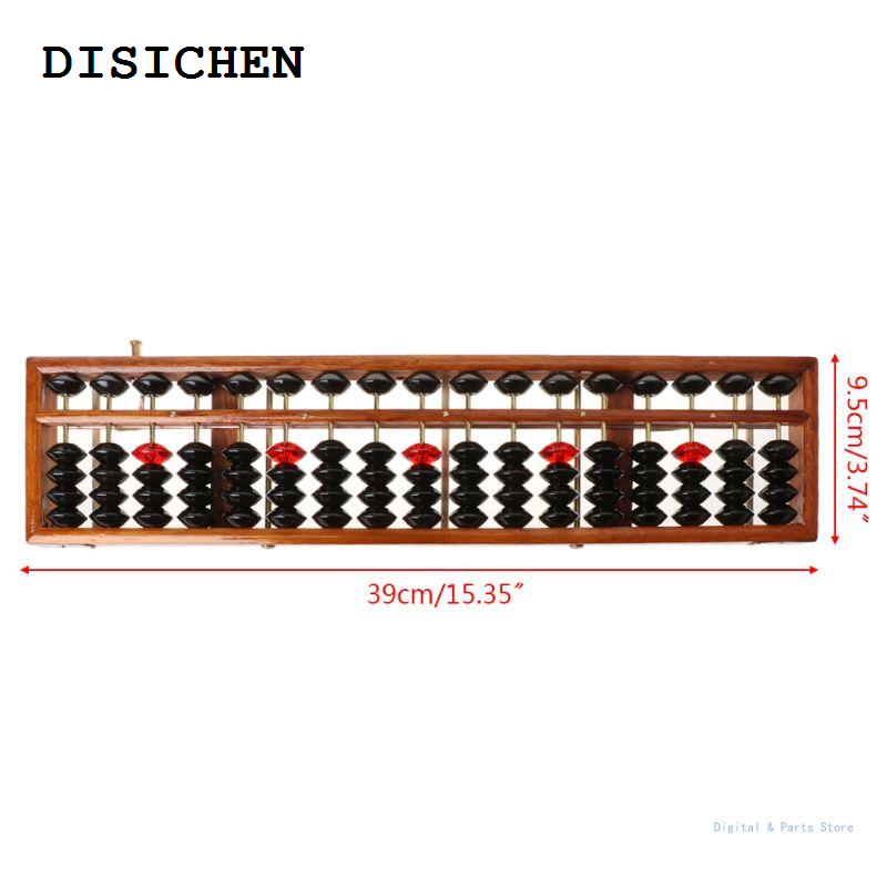 DISICHEN Luxury M17F 17 Digits Wooden Soroban Standard Abacus Chinese Calculator Counting Math Learni