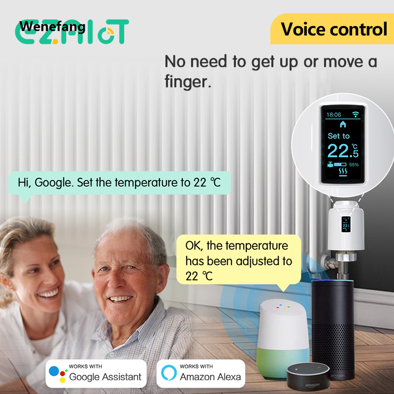 Wenefang Tuya Smart Thermostatic Radiator Valve Zigbee Thermostat Programmable Actuator Temperature Controller Voice Alexa Google Home