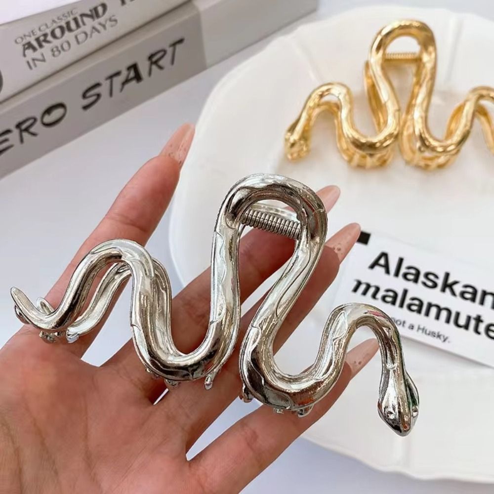 New Large Snake Shaped Hair Claw Clip Wave Korean Head Back Hair Clip Hairpin Hair Clamp Halloween Hair Accessories Women Pan Hair