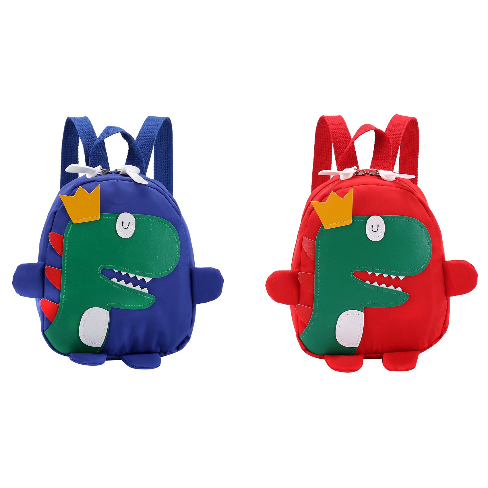 NXFDSIOZ 2x Cute Kids Kindergarten School Bag 3D Cartoon Dinosaur Mini Backpack New Baby Boy Girl School Bag Red & Blue