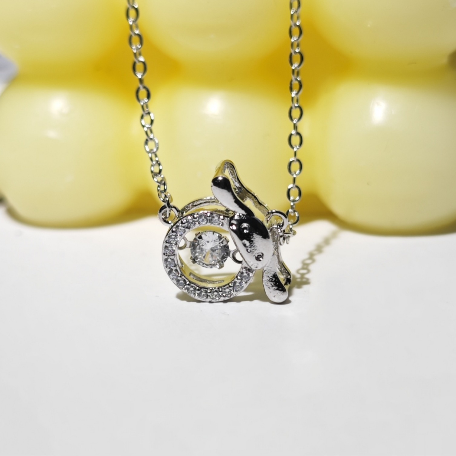 【Exclusive Offer】Cartoon Jade Gui Dog Beating Heart Necklace Women's Simple Niche Fashion Cute Sweet Pendant Necklace Chain Collarbone Chain