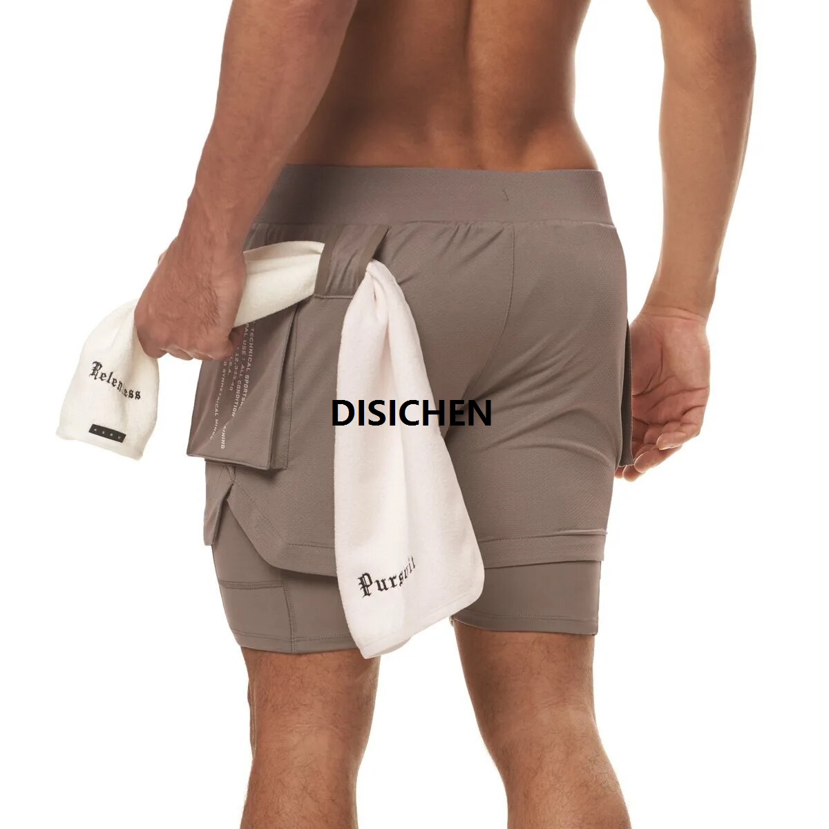 DISICHEN Jogger Sports Fitness New Men's Shorts Gym Running Training Cargo Shorts 2-In-1 Double Layer Shorts Basketball Shorts Fashion
