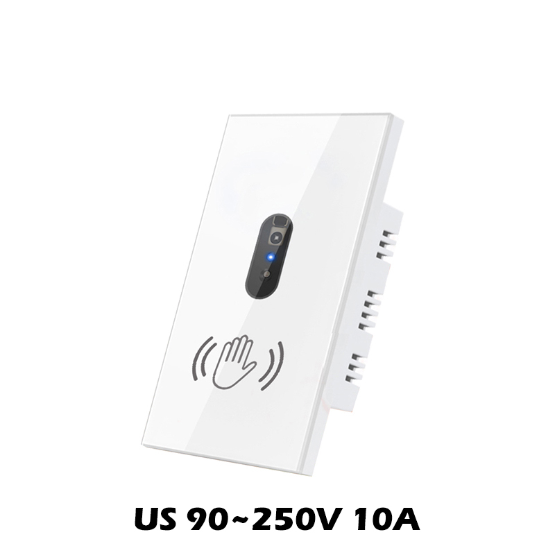 110V 220V 10A Smart Wall Light Switch Hand Sweep Sensor Glass Screen Panel without Touch EU US IR Infrared Lights Sensor Switch Bles Online DZ-29A-11