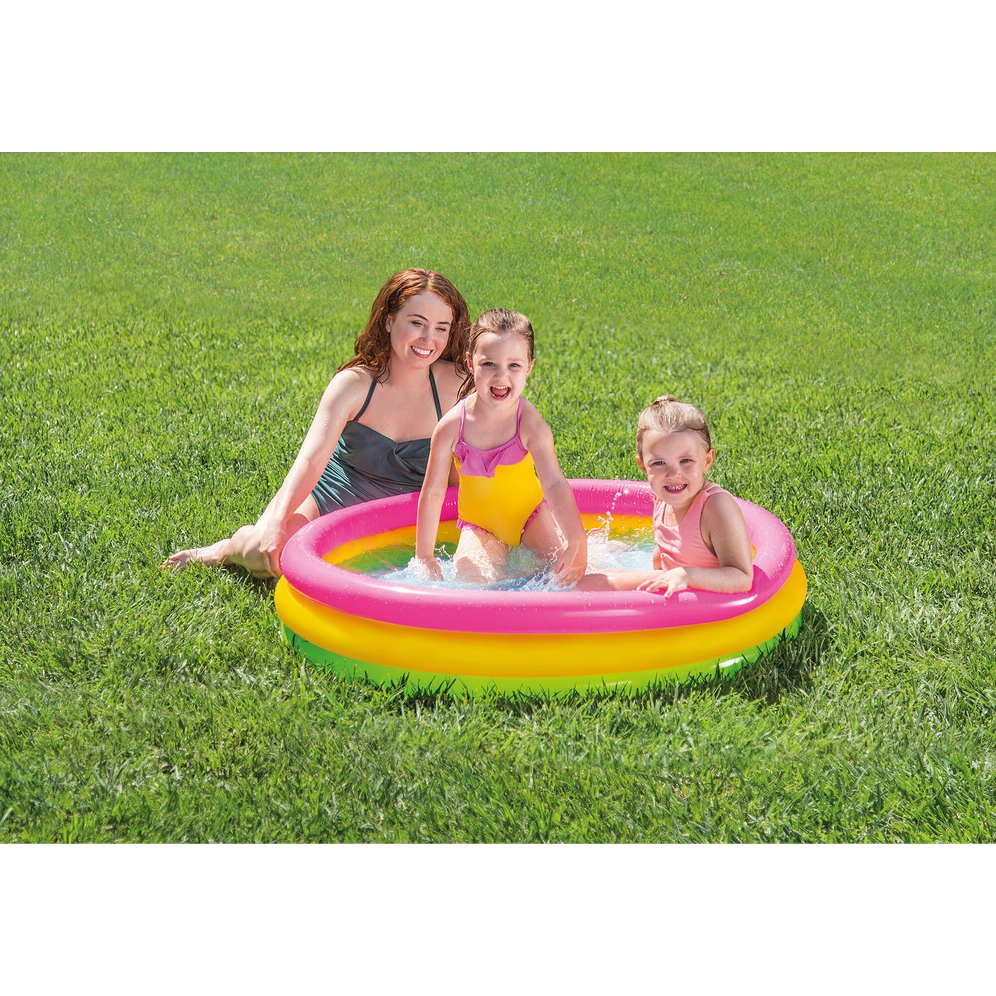 INTEX Blue (58X13 inch) Swimming Water Pool For Kids Pool Party / Inflatable 3 Ring Swim Bath Tub For Children Baby
