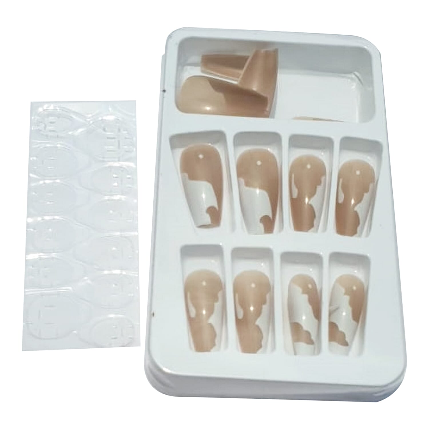 Reusable 10 Fake Nails With Strong glue nails tape (comes with 12 nail tape)