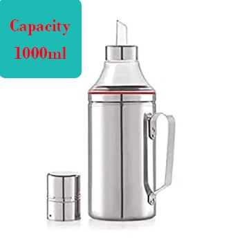 Stainless Steel 1000ml Oil Dispenser With Handle - Durable, Leak-Proof Oil Bottle Can For Easy And Precise Pouring