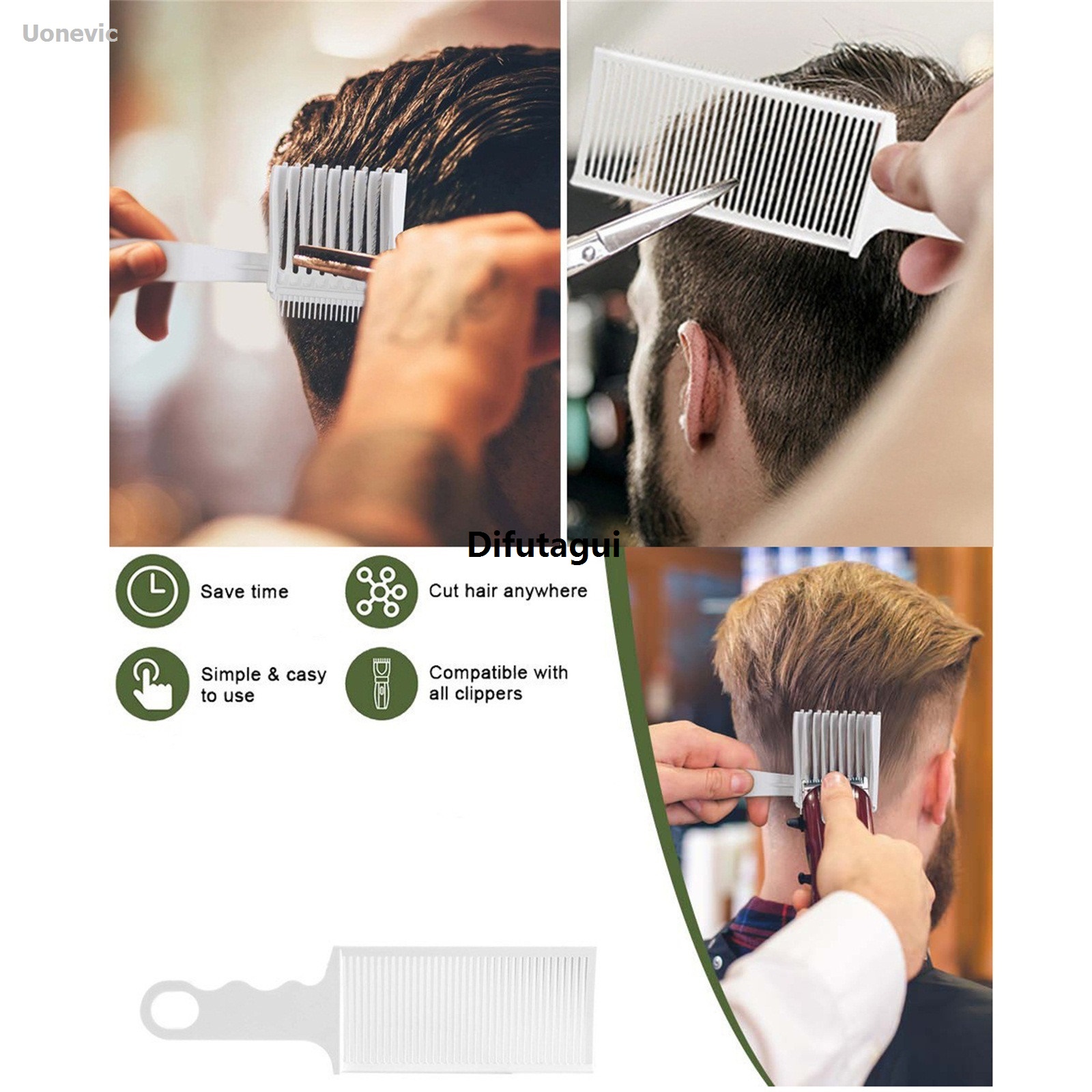 Difutagui Hot comb, gradient sub-curve flat top universal hairdresser Fifty percent Affordable discount comb oil guiding comb component portable mini caliper tool