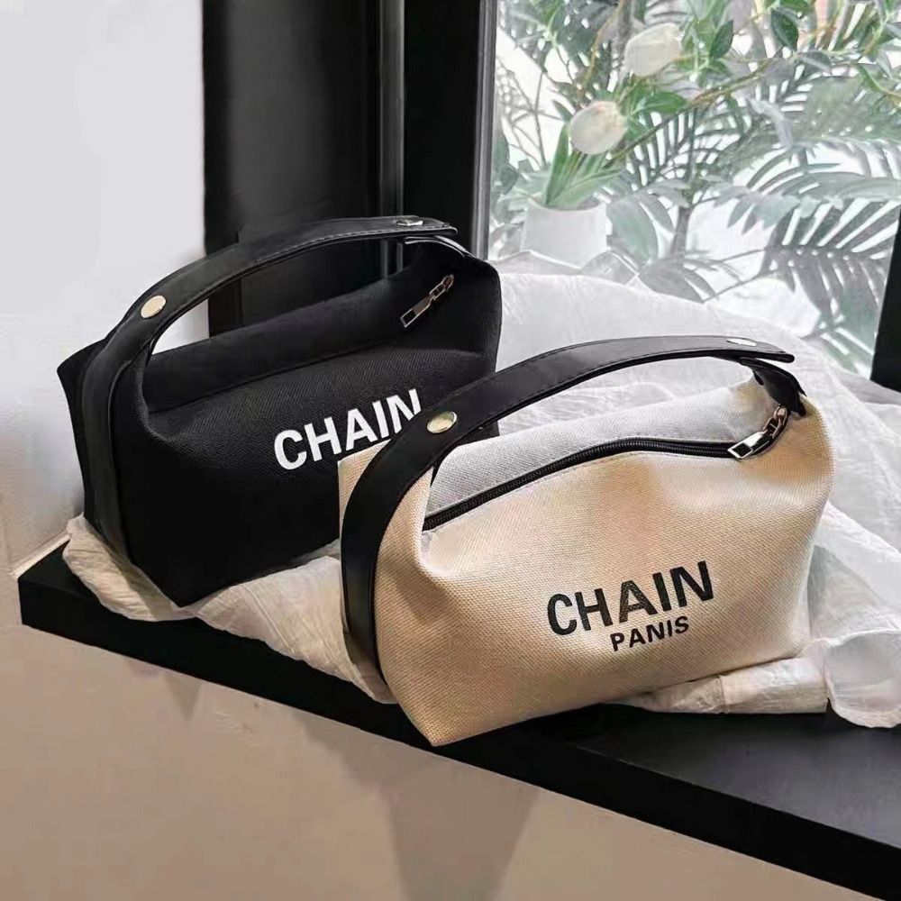 New Canvas Cosmetic Bag Large Multi-Purpose Handbag Toiletries Bag Women