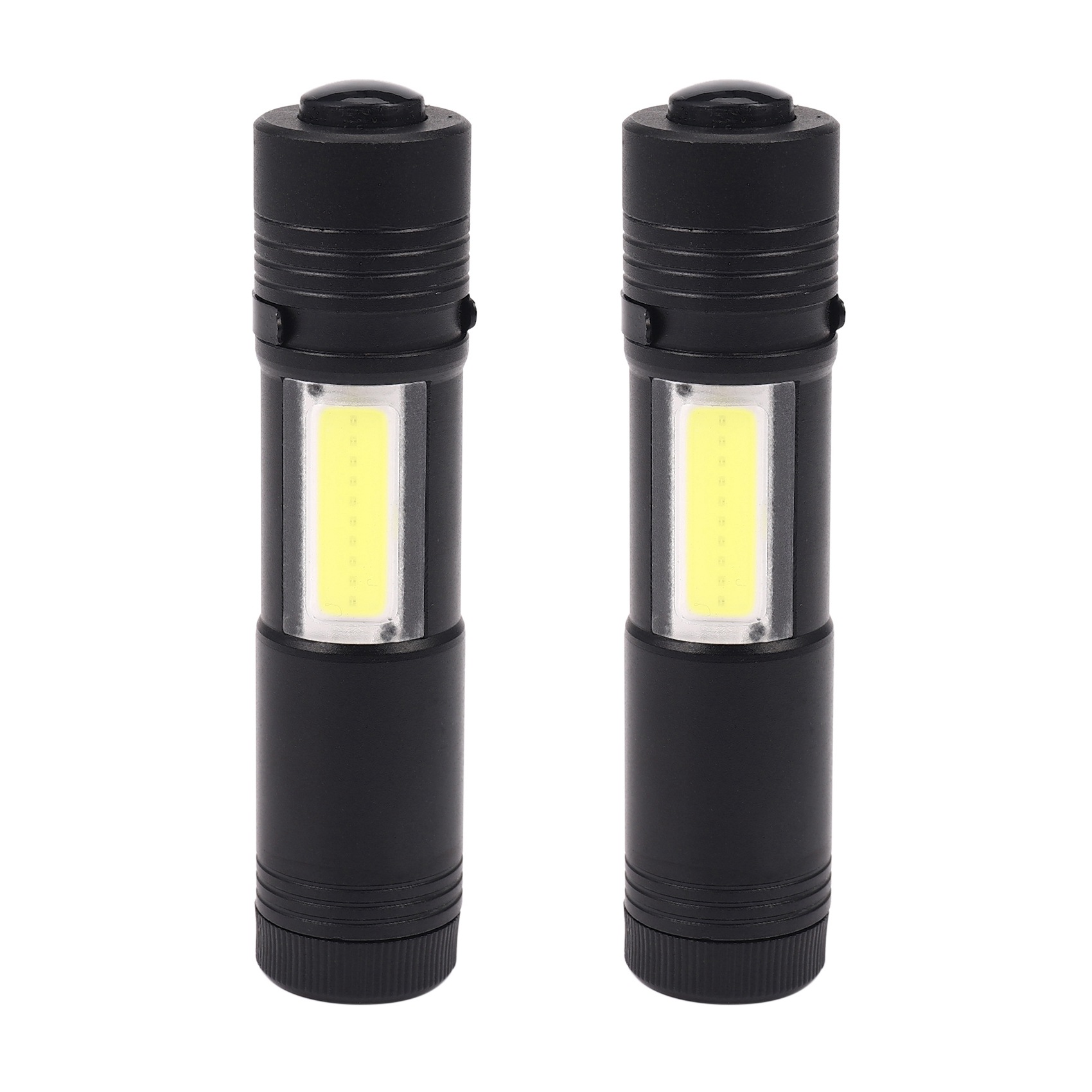 Kqueebee 2X New Mini Portable Q5 LED Flashlight XPE&COB Work Light Lanterna Powerful Pen Torch Lamp 4 Modes Use 14500 or AA