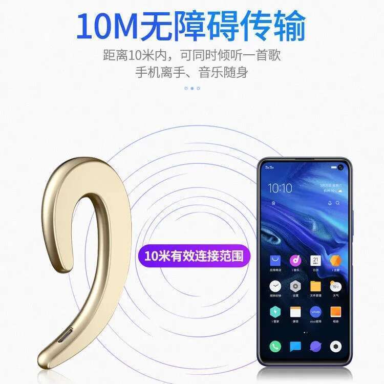 Effect: Hanging ear integrated 6D high-fidelity sound bluetooth headset bone conduction wireless transport two Apple Android universal