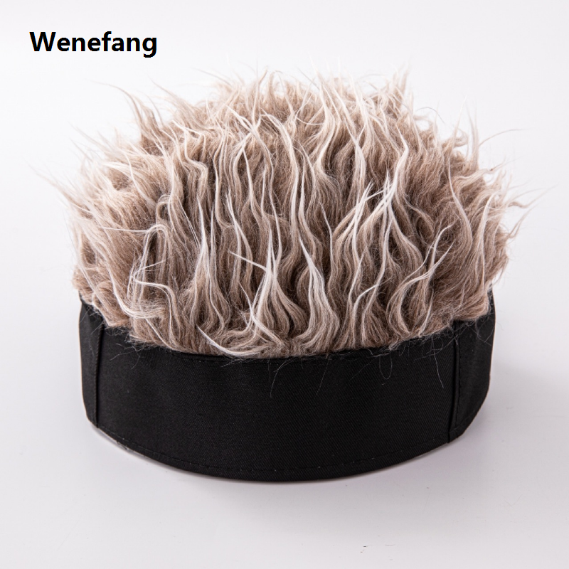 Wenefang Baseball Cap Men Women Beanie Wig Hat Fun Short Hair Caps Breathable Soft for Party Toupee Hats Outdoor Beanie