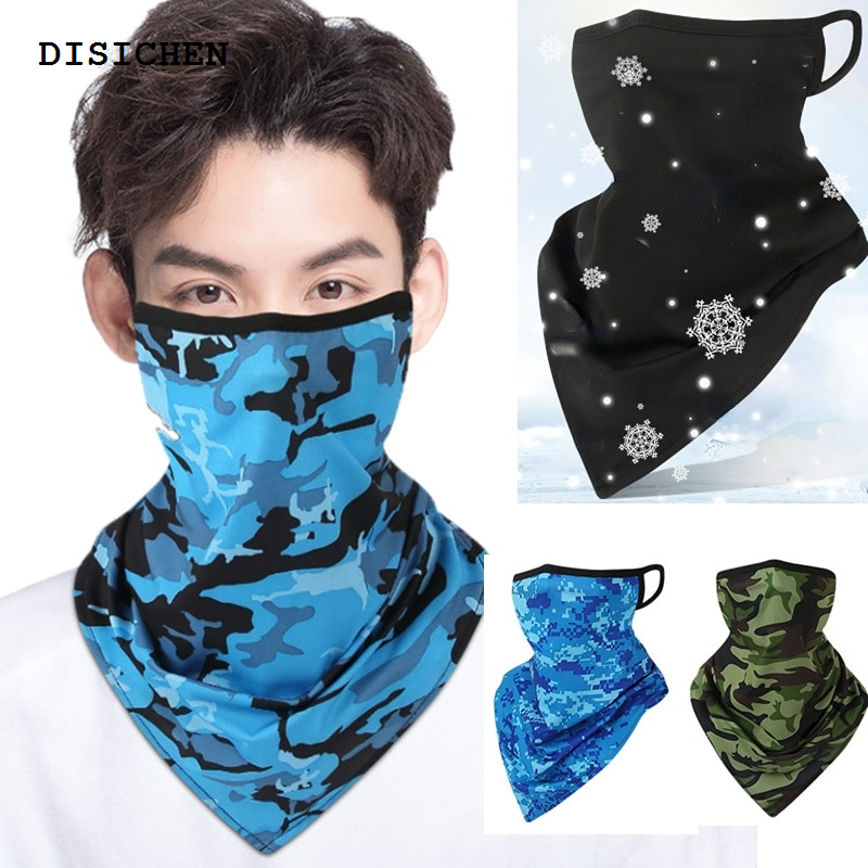 DISICHEN New Summer Cycling Face Mask for Men Triangle Hanging Motorcycle Bicycle Mask UV Protection Bandana Scarf Hiking Fishing Neck Warmer