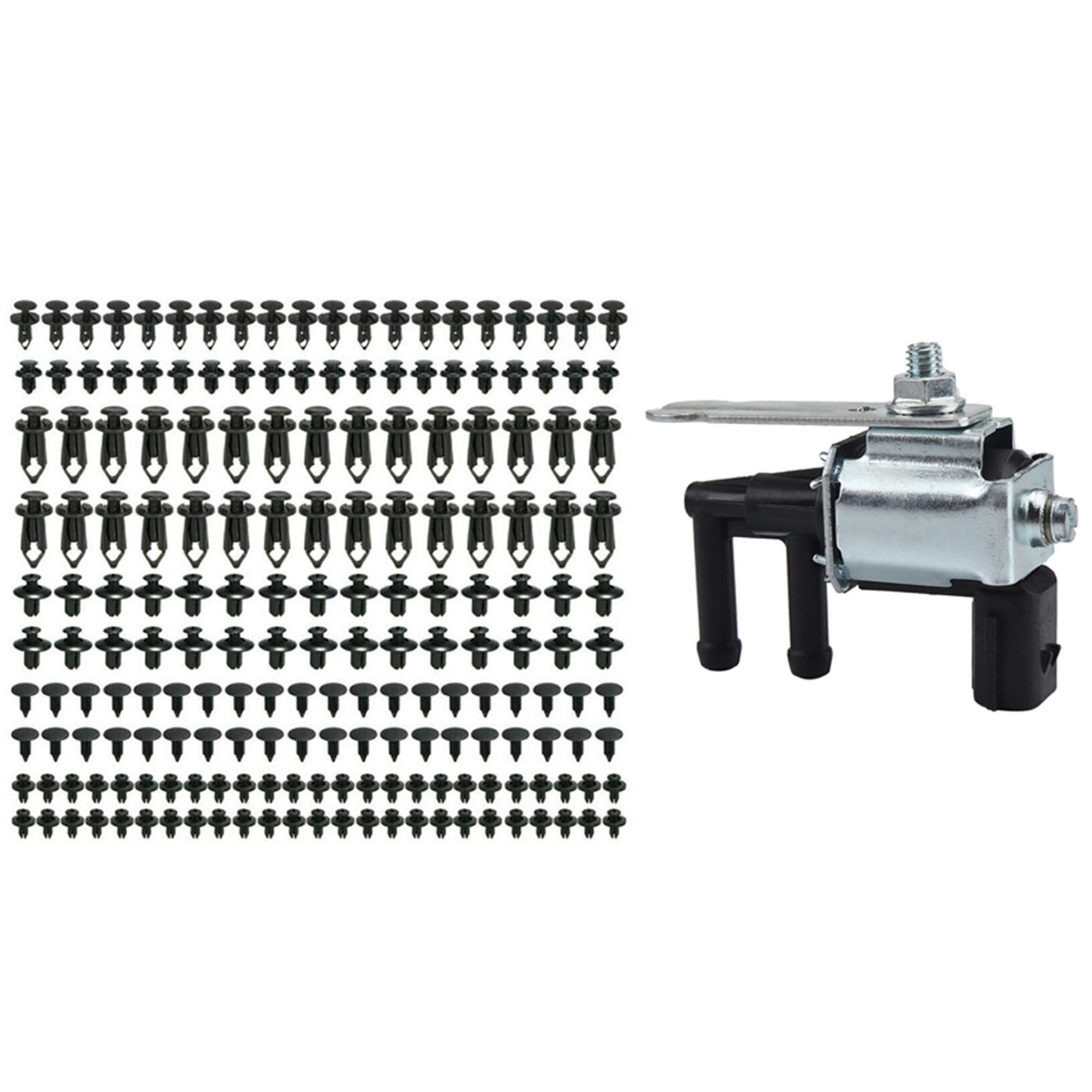 fasdaga 190 Pcs Car Push Pin Rivet Trim Clips & 1x Vapor Canister Purge Solenoid Valve for 6 626 MPV MX5 RX-8