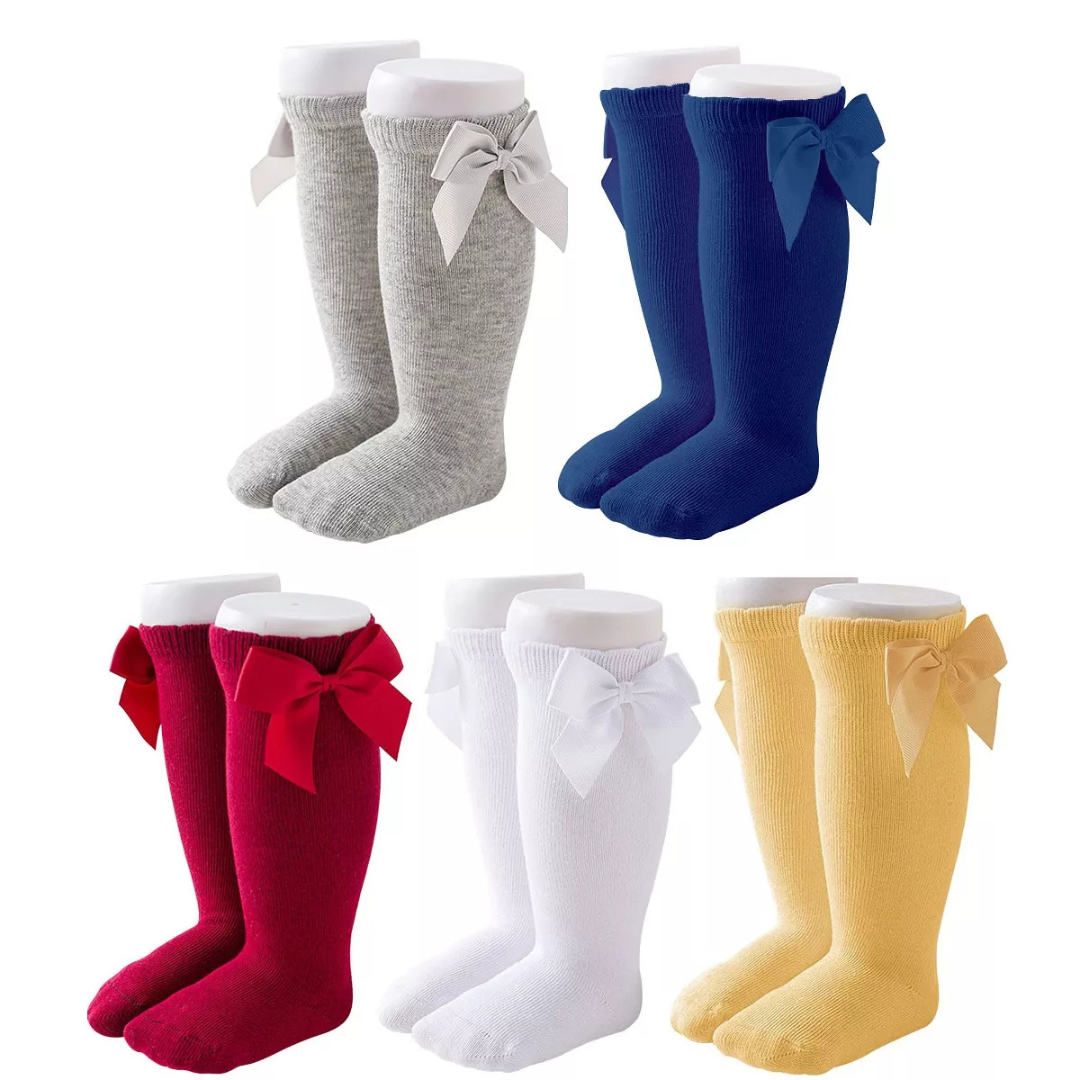 Baby Accessories Children anti-slip floor socks Newborn Girls Princess Knee High Bow Socks toddler