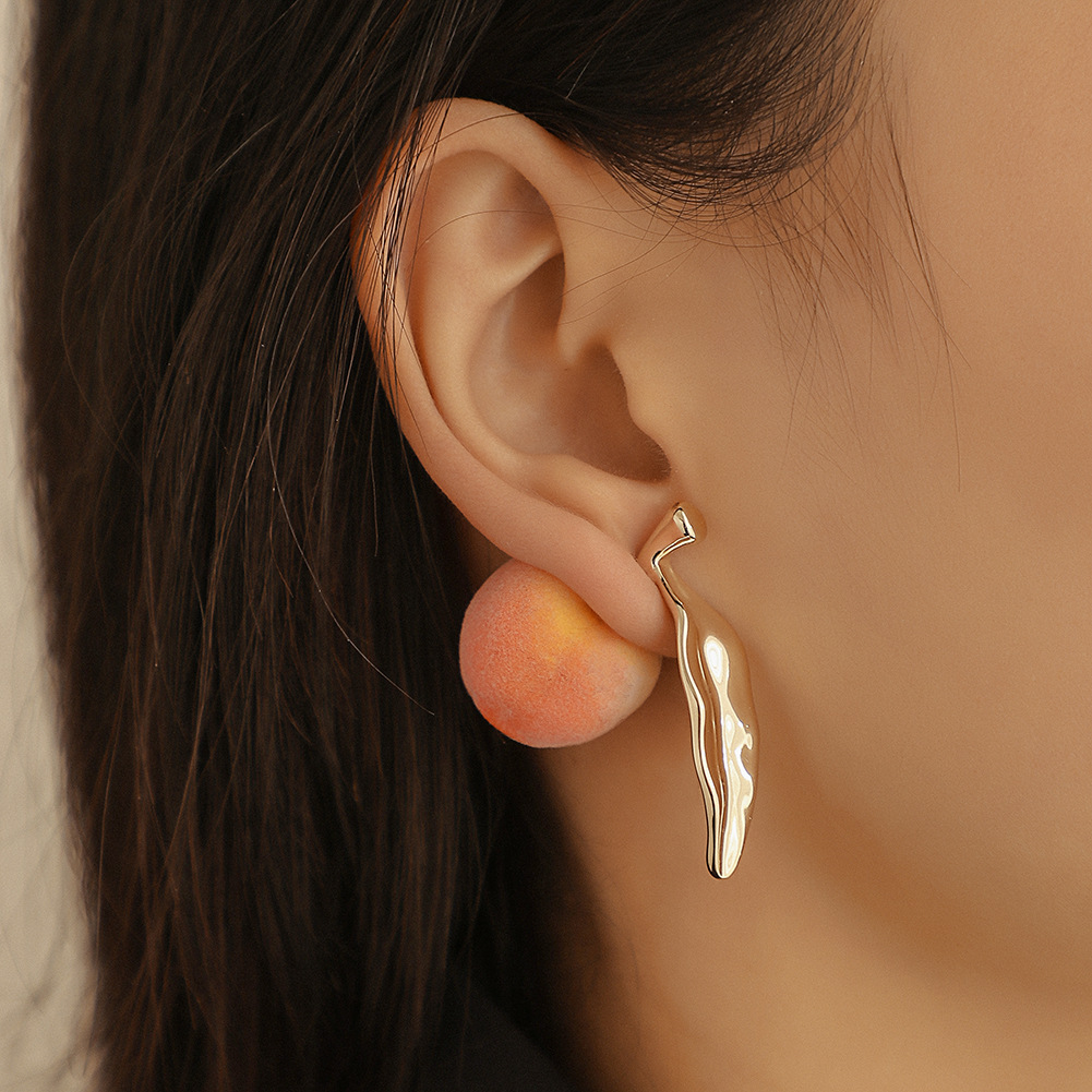 Peach / Apple Large New Creative Fruit Hanging Earrings for Women
