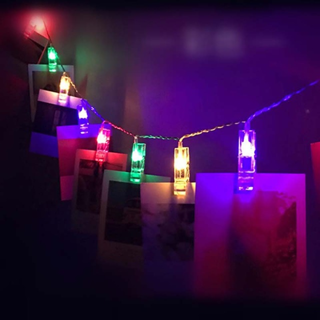 NEW 【Innovative design】LED Card Pictures Photos Clips Peg String Lights Bright Battery Power Festival Party Wedding Valentines Decor light Indoor Home